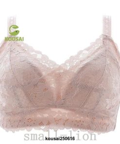 2枚セット！胸が小さく見えるブラ胸を小さく見せるブラジャーレディース総レースブラジャー花柄レースノンワイヤーブラジャー薄手着痩せブラ