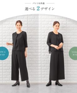 MARGUERITE GOLD 喪服 レディース 夏用 パンツスーツ 礼服 ブラックフォーマル スーツ 冠婚葬祭 半袖 喪服夏